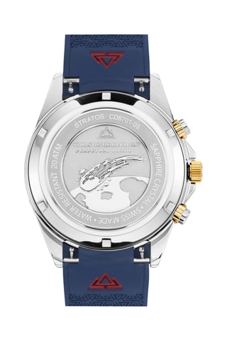 Montre à quartz en caoutchouc - Chronographe - Bleu et doré