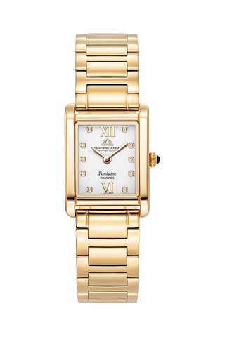 Montre à quartz en acier et diamants Fontaine