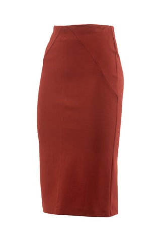 Jupe fourreau taille haute - Orange