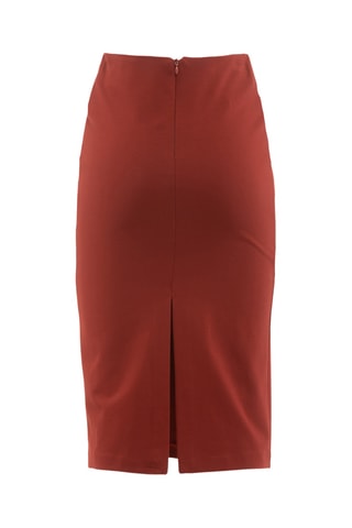 Jupe fourreau taille haute - Orange