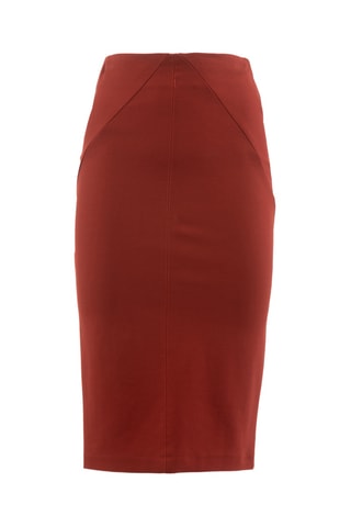 Jupe fourreau taille haute - Orange