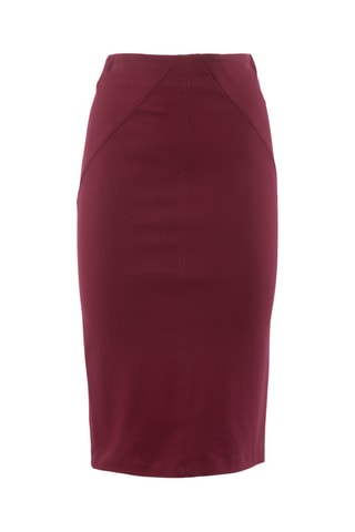Jupe fourreau taille haute - Bordeaux