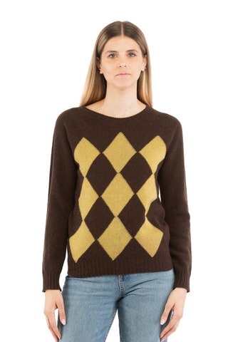 Pull en laine - Marron et orange