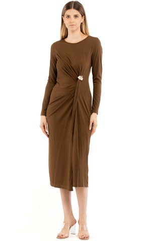 Robe midi - Marron
