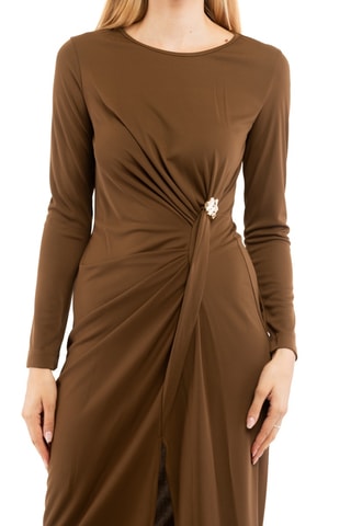 Robe midi - Marron