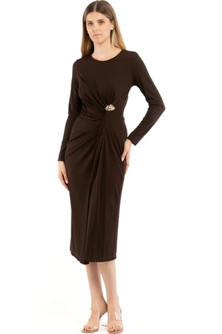 Robe midi - Marron