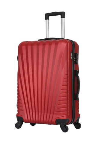Set de 3 valises Elegance (S/M/L) - 55/65/75 cm - Argenté, noir et rouge