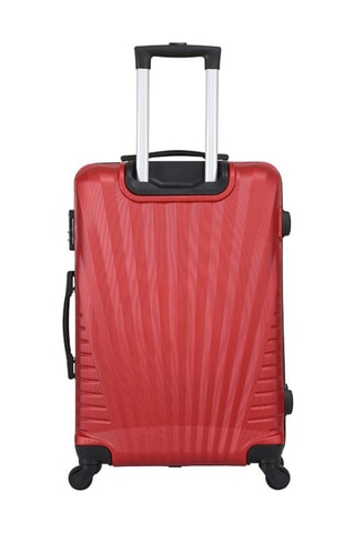 Set de 3 valises Elegance (S/M/L) - 55/65/75 cm - Argenté, noir et rouge