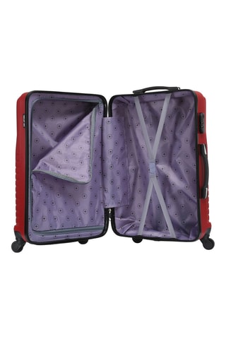 Set de 3 valises Elegance (S/M/L) - 55/65/75 cm - Argenté, noir et rouge