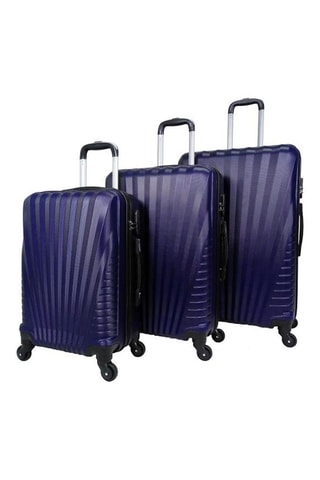 Set de 3 valises Elegance (S/M/L) - 55/65/75 cm - Noir, bleu et argenté