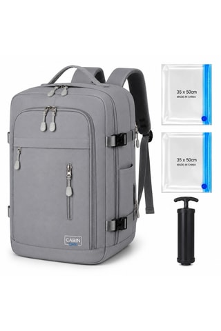 Sac à dos de voyage et kit de compression - 30 x 40 x 20 cm - Gris