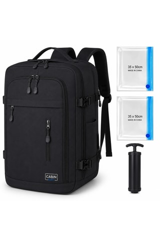 Sac à dos de voyage et kit de compression - 30 x 40 x 20 cm - Noir
