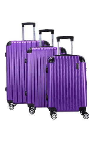 Set de 3 valises Corner (S/M/L) - 55/65/75 cm - Violet