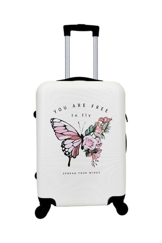 Valise grand volume Butterfly (L) - 75 cm - Blanc