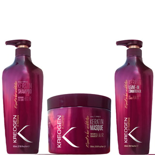 Trio réparateur - Shampoing, masque & crème de soin sans rinçage - Kératine 