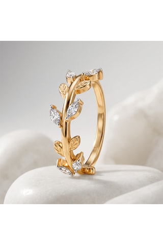 Anello Laurel - Argento laminato oro giallo