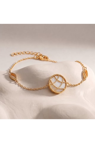 Bracciale Stella Cadente - Laminato oro giallo e pietra di luna