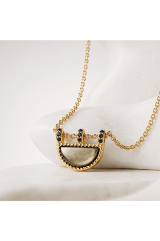 Collana Preciosa - Laminato oro giallo e ossidiana