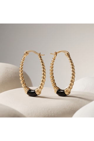 Créoles dorées à l'or fin jaune Lena - Onyx