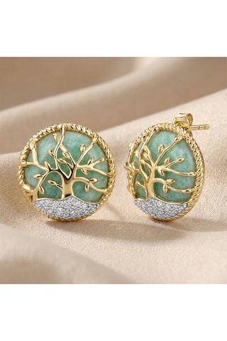 Boucles d’oreilles dorées à l’or fin jaune Albero - Amazonites