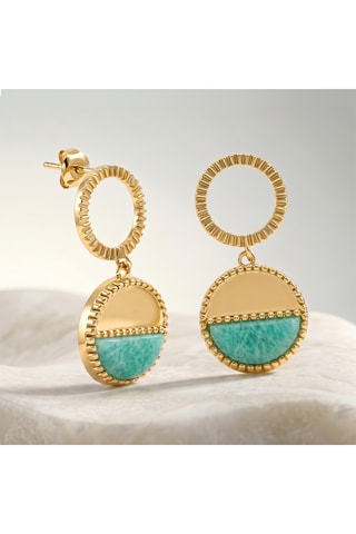 Boucles d’oreilles dorées à l’or fin jaune Mezzo - Amazonites