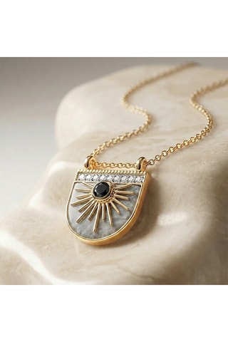 Collana Sole - Laminato oro giallo e pietra di luna