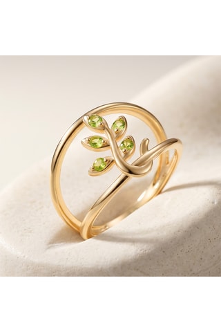 Anello Oliva - Argento placcato oro giallo