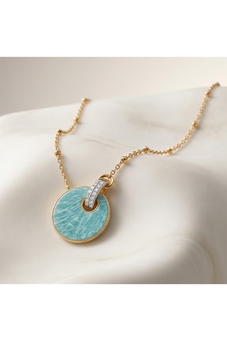 Collana Kate - Laminato oro giallo e amazzonite