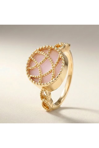 Anello Stella Cadente - Laminato oro giallo e calcedonio