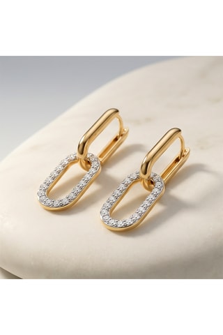 Orecchini Catena - Argento laminato oro giallo
