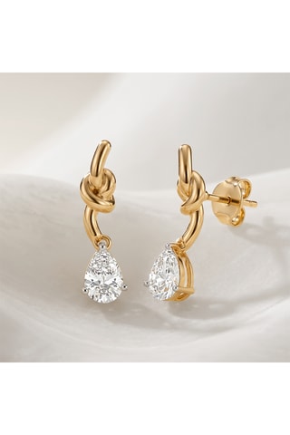 Orecchini Diamond knot - Argento laminato oro giallo