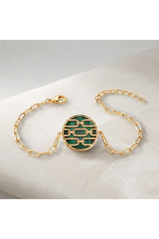 Bracciale Forçat - Laminato oro giallo e malachite