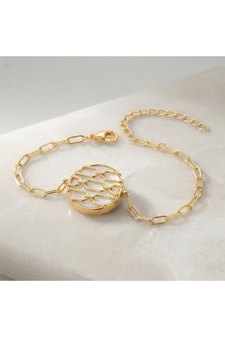 Bracciale Forçat - Laminato oro giallo e pietra di luna