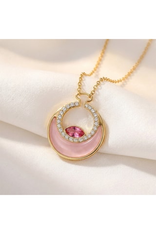 Collana Rising Sun - Laminato oro giallo e calcedonio