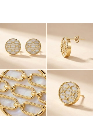 Boucles d’oreilles dorées à l’or fin jaune Forçat - Pierres de lune