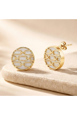 Boucles d’oreilles dorées à l’or fin jaune Forçat - Pierres de lune
