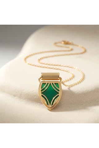 Collana Fibule - Laminato oro giallo e onice