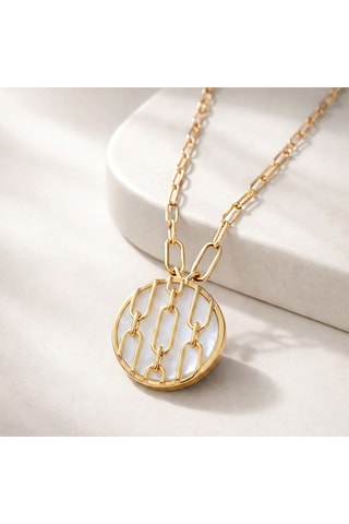 Collana Forçat - Laminato oro giallo e pietra di luna