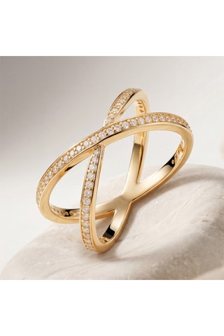 Anello Stella - Argento placcato oro giallo