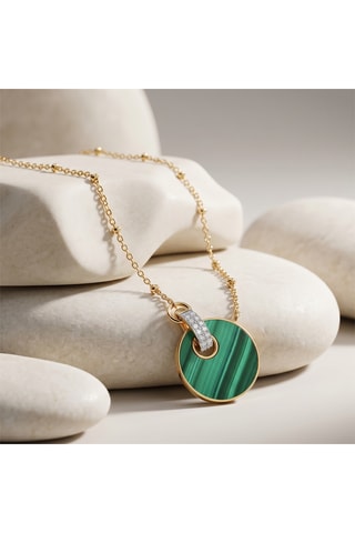 Collana Kate - Laminato oro giallo e malachite