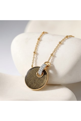 Collana Kate - Laminato oro  giallo e ossidiana