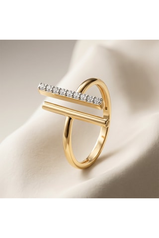 Anello Parallèle - Argento laminato oro giallo