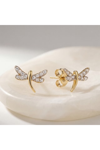 Orecchini Dragon fly - Argento laminato oro giallo
