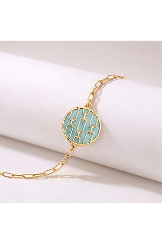 Bracciale Forçat - Laminato oro giallo e amazzonite