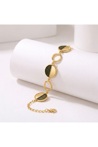 Bracciale Mezzo - Laminato oro giallo e ossidiane