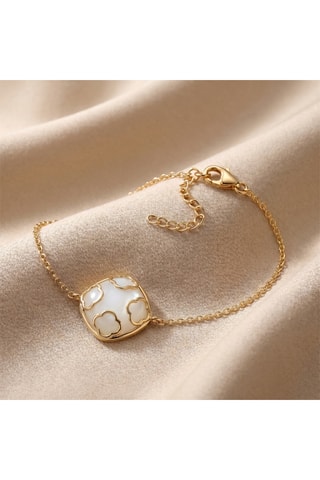 Bracciale Fortuna - Laminato oro giallo e pietra di luna