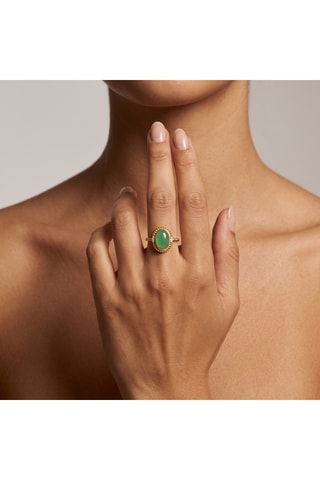 Anello - Placcato oro giallo e avventurina