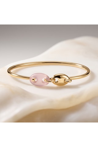 Bracciale bangle - Placcato oro giallo e calcedonio