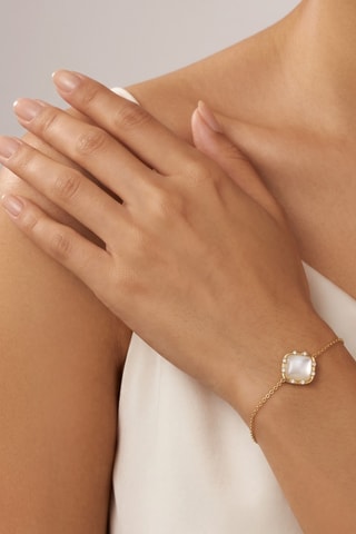 Bracciale - Placcato oro giallo e pietra di luna