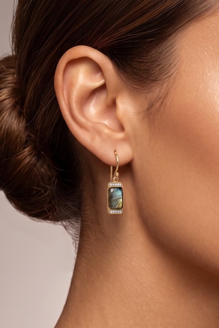 Boucles d'oreilles - Plaqué or jaune et labradorites